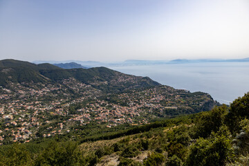 Beautiful panorama of Agerola, San Lazaro and Bomerano seen from the path to Monte Tre Calli....