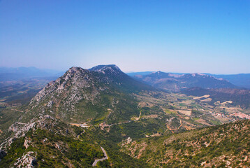 vue de Qu&eacute;ribus , Pyr&eacute;n&eacute;es orientales 