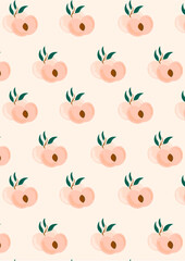 patrón vectorial editable de ilustración de durazno o damasco 