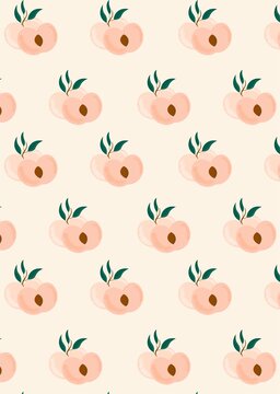 patr&oacute;n vectorial de ilustraci&oacute;n de durazno o damasco 