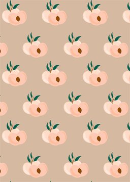 patr&oacute;n vectorial de ilustraci&oacute;n de durazno o damasco 