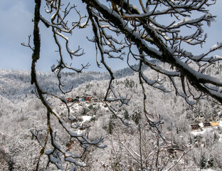 Winter scenery in Çamlıhemşin in Rize 