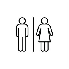 Restroom sign. Toilet sign with lady, man and person, vector illustration on white background