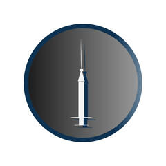 Syringe medical icon. Vector drawing.