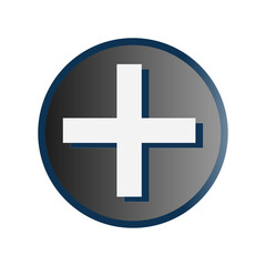 Medical cross icon on gray background. Vector.