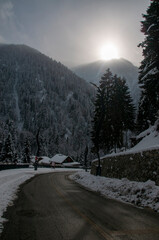 Winter scenery in Çamlıhemşin in Rize 