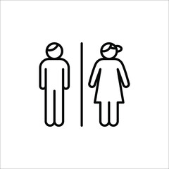Restroom sign. Toilet sign with lady, man and person, vector illustration on white background