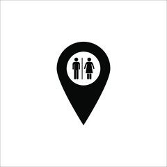 Restroom sign. Toilet sign with lady, man and person, vector illustration on white background