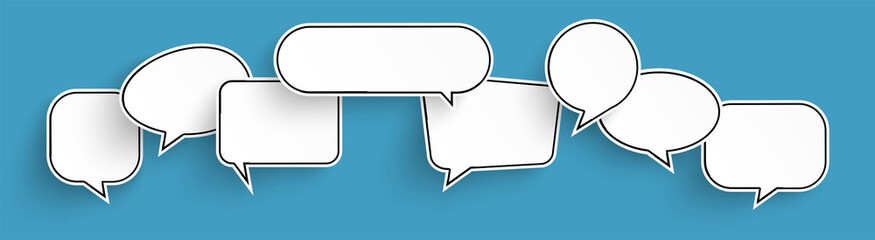 speech bubbles with shadow row - 459953813