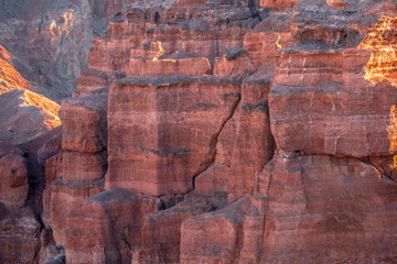 Natural unusual landscape red canyon of unusual beauty is similar to the Martian landscape, the Charyn canyon