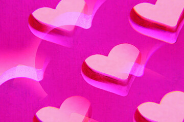 Obraz premium valentine day concept with pink hearts background