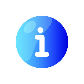 information icon on blue button