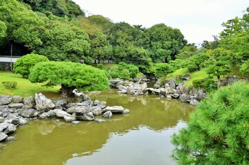 Fototapeta na wymiar 旧徳島城表御殿庭園