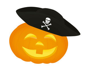 Halloween pumpkin on white background , vector