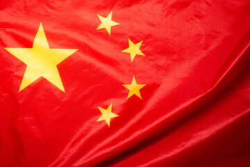 China flag waving as a background.