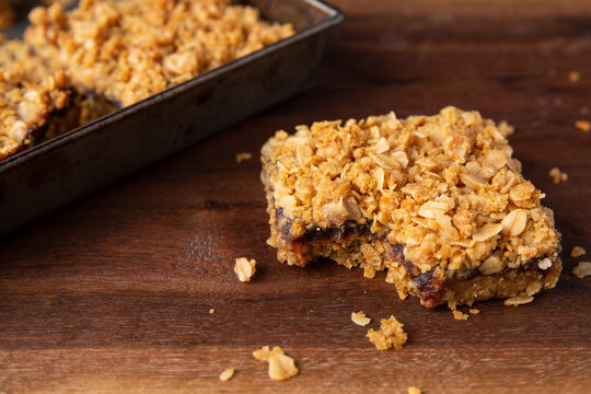 Date squares (or Matrimonial cake) a traditional Canadian baked dessert