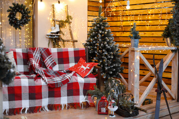 Christmas Decorated Veranda