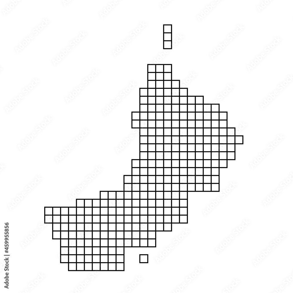 Poster oman map silhouette from black pattern mosaic structure of squares. vector illustration.
