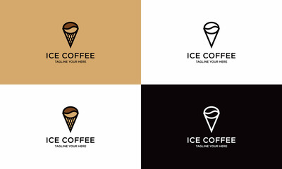 ice cream and coffee bean logo design inspiration