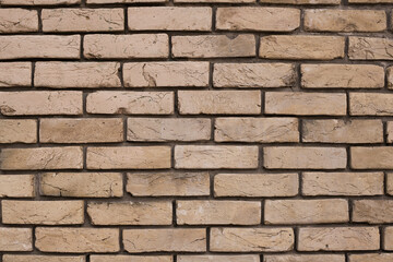 Beautiful building brick background with retro bricks, blank for advertising
