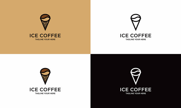 Ice Cream And Coffee Bean Logo Design Inspiration