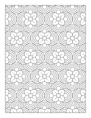 Geometric Pattern Coloring Pages for Coloring Book or Background | Black and White Pattern Pages