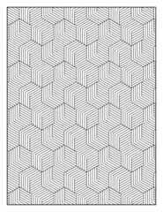 Geometric Pattern Coloring Pages for Coloring Book or Background | Black and White Pattern Pages