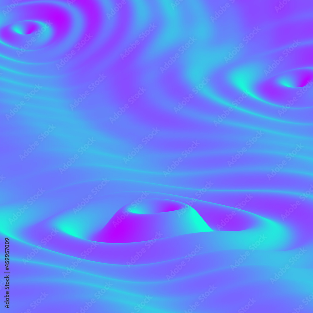 Aufkleber circle waves on liquid surface. 3d blue soundwave: visualization of music listen and digital sound. 