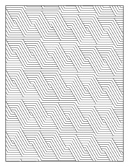 Geometric Pattern Coloring Pages for Coloring Book or Background | Black and White Pattern Pages