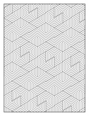 Geometric Pattern Coloring Pages for Coloring Book or Background | Black and White Pattern Pages