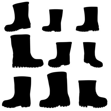 Rubber Rain Boots Svg Vector Illustration