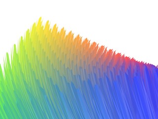 虹色の波打つ3d render イラスト