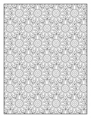 Geometric Pattern Coloring Pages for Coloring Book or Background | Black and White Pattern Pages