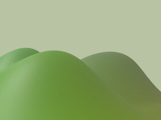 緑の山の形の3d イラスト