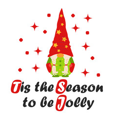 Fototapeta na wymiar Christmas card with gnomes, Flat design. Card for winter holidays.