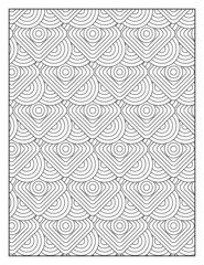 Geometric Pattern Coloring Pages for Coloring Book or Background | Black and White Pattern Pages
