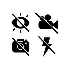 Black not allowed icon collection design vector