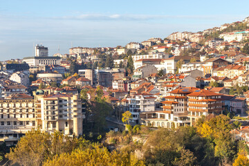 Fototapeta na wymiar Sunrise view of city of Veliko Tarnovo, Bulgaria