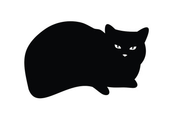 Cat silhouette, vector isolated, icon, logo, label 