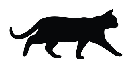 Cat silhouette, vector isolated, icon, logo, label 