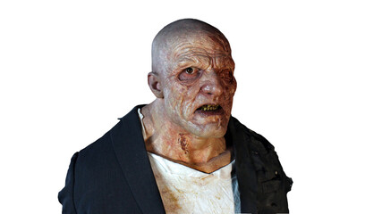 Mutant Monster Man looking on white background 