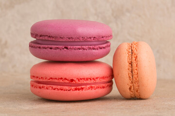set of macaroons on a light background