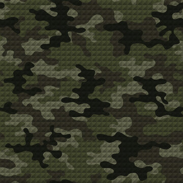 Abstract camouflage seamless 3d effect, trendy illustration, modern background.