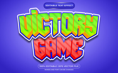 Victory game editable text effect template style