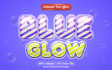 Blue glow editable text effect liquid style