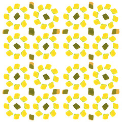 Background pattern with golden geometric pattern. Design for tiles, decor, interiors, textiles, packaging, paper.