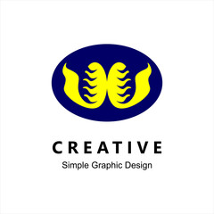 Templat logo desain abstrak. Vektor logo. W shape squirrel animal illustration in oval