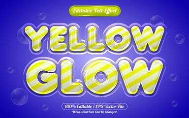 Yellow glow editable text effect liquid style