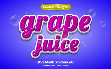 Grape juice editable text effect template style
