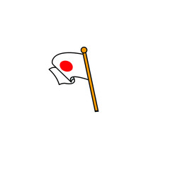 Japan Flag Icon Vector Design